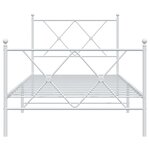 vidaXL Cadre de lit métal sans matelas avec pied de lit blanc 90x190cm