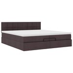 VidaXL Cadre de lit ottoman avec matelas marron foncé 200x200 cm tissu