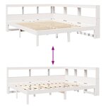 vidaXL Lit bibliothèque sans matelas blanc 140x190 cm bois pin massif