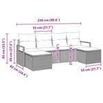 vidaXL Ensemble de Canapés 6 Pièces Marron polyrotin