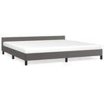 vidaXL Cadre de lit avec tête de lit sans matelas gris 200x200 cm