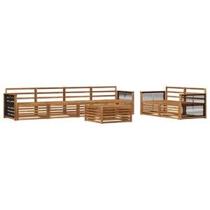 vidaXL Ensemble de canapés d'extérieur 7 Pièces Naturel