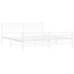 vidaXL Cadre de lit métal avec tête de lit/pied de lit blanc 193x203cm