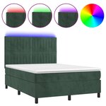 vidaXL Sommier à lattes de lit matelas et LED Vert foncé 140x200 cm