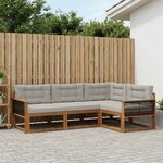 vidaXL Ensemble de canapés d'extérieur 4 Pièces Naturel et Gris clair