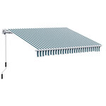 Auvent manuel de jardin terrasse store aluminium retractable 4L x 3l m vert et blanc