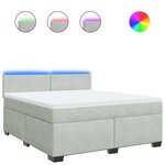 vidaXL Sommier à lattes de lit et matelas Gris clair 180x200cm Velours