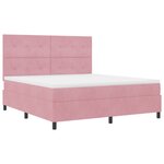 Lit box spring vidaXL avec matelas Rose Super King en velours