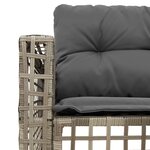 vidaXL Canapé de jardin et coussins et repose-pied en forme de L rotin