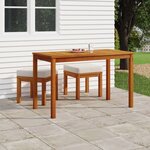 vidaXL Ensemble à manger de jardin 3 Pièces et coussins Acacia solide
