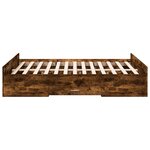 vidaXL Cadre de lit et tiroirs chêne fumé 120x190 cm bois d'ingénierie
