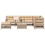 vidaXL Salon de jardin 8 Pièces avec coussins Bois de pin massif