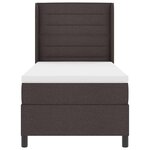 vidaXL Lit à ressorts avec matelas Marron foncé 90 x 200 cm tissu