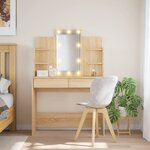 vidaXL Coiffeuse avec lumières LED chêne sonoma 96x40x142 cm