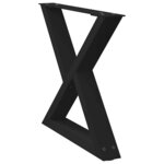 vidaXL Pieds de table basse 2 pièces Noir 50 x (42-43 3) cm Acier