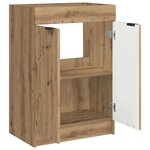vidaXL Armoire sous évier de salle de bain Chêne artisanal