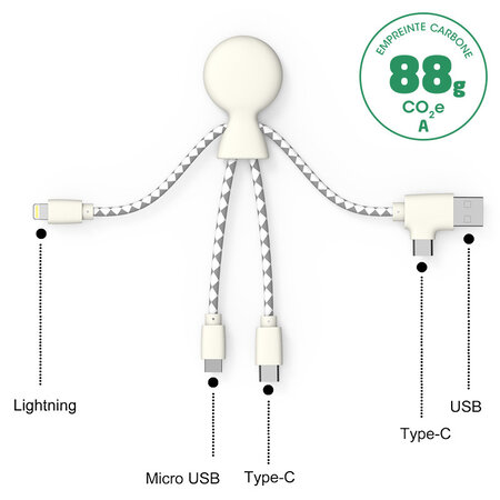 Cable multi-connecteurs Mr Bio Blanc