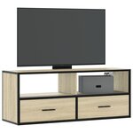 vidaXL Meuble TV chêne sonoma 100x31x39 5cm bois d'ingénierie et métal