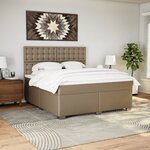 vidaXL Sommier à lattes de lit avec matelas Cappuccino 180x200 cm