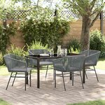 vidaXL Ensemble de salle à manger pour jardin 5 Pièces Gris Poly rotin