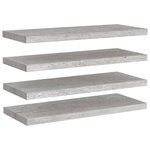 vidaXL Étagères murales flottantes 4 Pièces gris béton 80x23 5x3 8 cm MDF