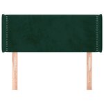 vidaXL Tête de lit avec oreilles Vert foncé 103x16x78/88 cm Velours