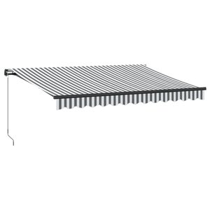 vidaXL Auvent manuel rétractable avec LED anthracite blanc 350x250 cm