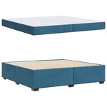 vidaXL Cadre de lit avec matelas Bleu foncé 200 x 200 cm tissu
