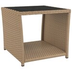 vidaXL Ensemble à manger de jardin et coussins 3 Pièces Beige poly rotin