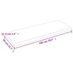 vidaXL Dessus de table bois massif non traité bordure assortie