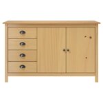 vidaXL Buffet Hill Marron miel 130x40x80 cm Bois de pin solide