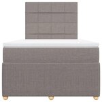 vidaXL Sommier à lattes de lit avec matelas Taupe 120x200 cm Tissu