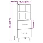 vidaXL Buffet Blanc 34 5x34x90 cm Bois d'ingénierie