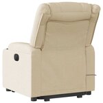 vidaXL Fauteuil inclinable de massage Crème Tissu
