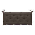 vidaXL Banc de jardin avec coussin taupe 120 cm Bois de teck massif