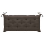 vidaXL Banc de jardin avec coussin taupe 120 cm Bois de teck massif