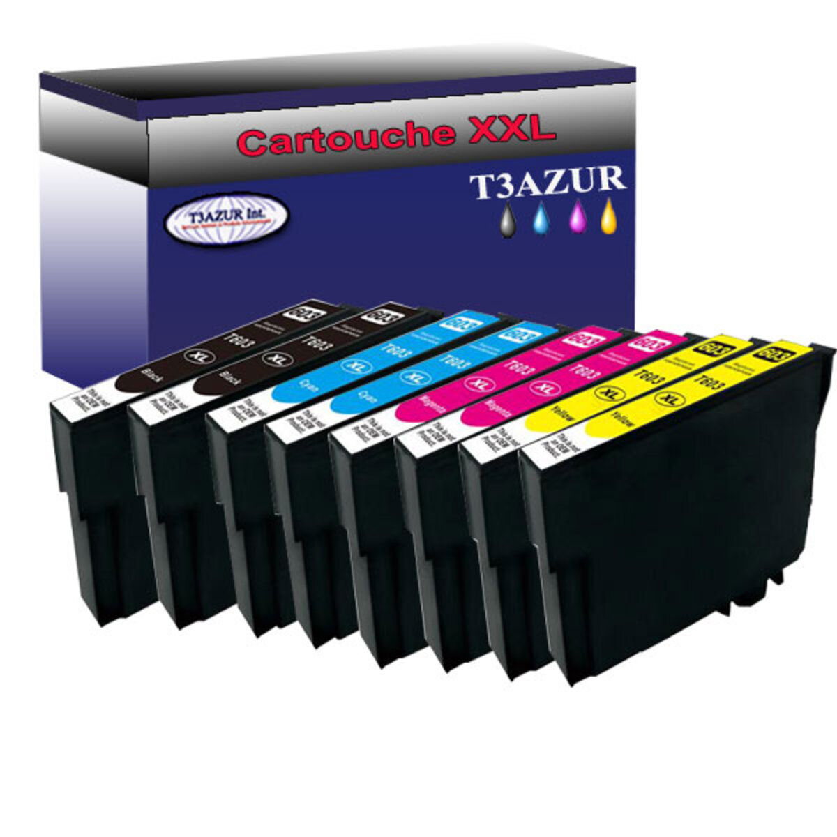 Cartouche d'encre T3AZUR - 8 Cartouches Compatibles avec Epson 603 XL pour  Epson XP-3100 XP-3105 XP-3150 XP-3155, XP-4100 XP-4105 XP-4150 XP-4155