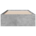 vidaXL Cadre de lit avec tiroirs sans matelas gris béton 100x200 cm