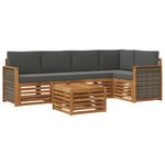 vidaXL Ensemble de canapé d'angle 5 Pièces Naturel et Anthracite