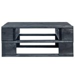 vidaXL Pouf palette de jardin noir bois de pin imprégné