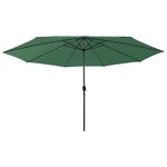 vidaXL Parasol d'extérieur avec LED et mât en métal 400 cm Vert