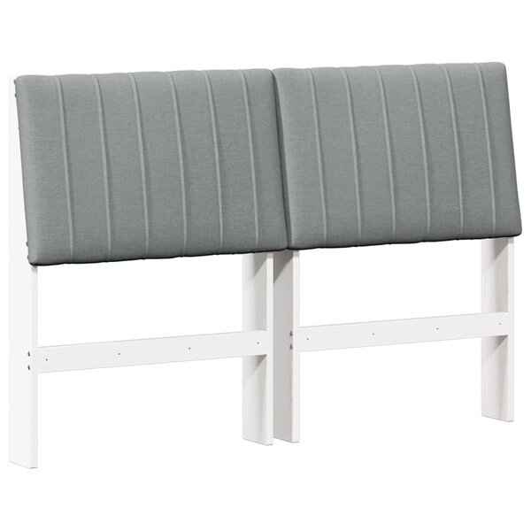 vidaXL Tête de lit capitonnée Gris clair 135 cm Pin massif