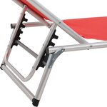 vidaXL Chaise longue pliable avec toit aluminium et textilène rouge