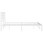 vidaXL Cadre de lit métal avec tête de lit blanc 135x190 cm