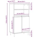 vidaXL Buffet haut chêne artisanal 60x36x110 cm bois d'ingénierie