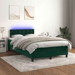 vidaXL Sommier à lattes de lit avec matelas LED Vert foncé 120x200 cm