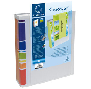 Classeur à levier Prem'Touch personnalisable PVC A4 Dos 80 mm Blanc x 10 EXACOMPTA