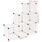 vidaXL Organisateur de rangement cube avec 6 compartiments Blanc