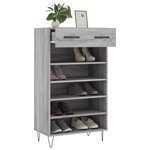 vidaXL Armoire à chaussures sonoma gris 60x35x105 cm bois d'ingénierie