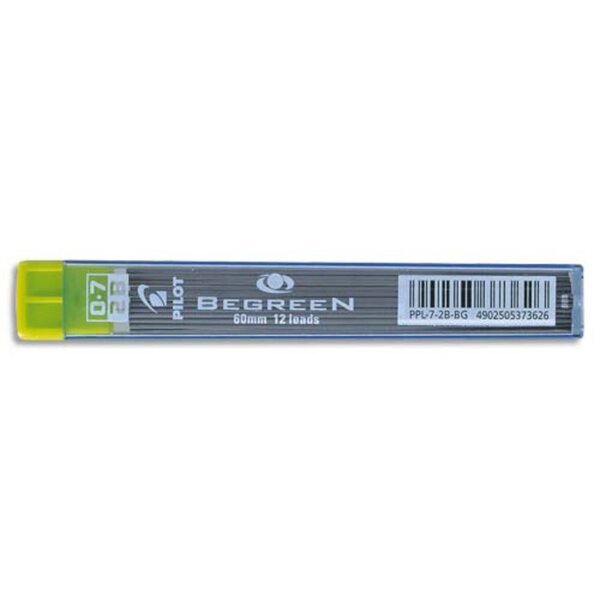 Mine recharge en polymère Begreen pour porte-mines 2B à pointe de 0,7 mm, lot de 12 (boîte 10 x 12 unités)
